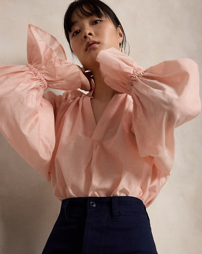 3 Colors! RL Cotton-Silk Organdy Shirt