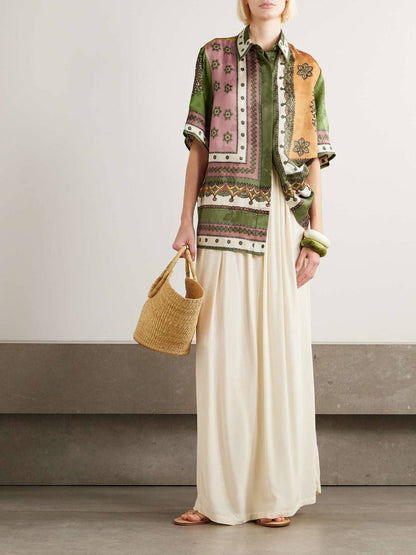 ALM Contina Printed Shirt | Pants | Jacquard Viscose Set