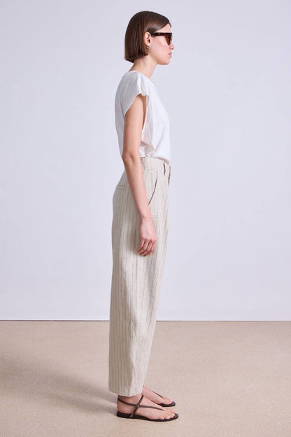 AA Helena Vest Top | Linaza Shorts | Bari Cropped Trousers | Striped Flax Set