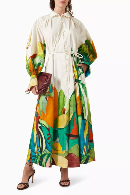 ALM Mokshini Cotton Shirtdress Midi Dress