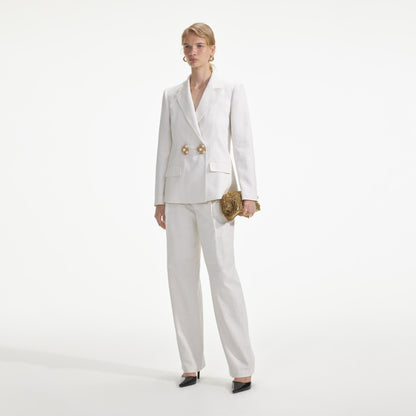 SP White Linen Blazer