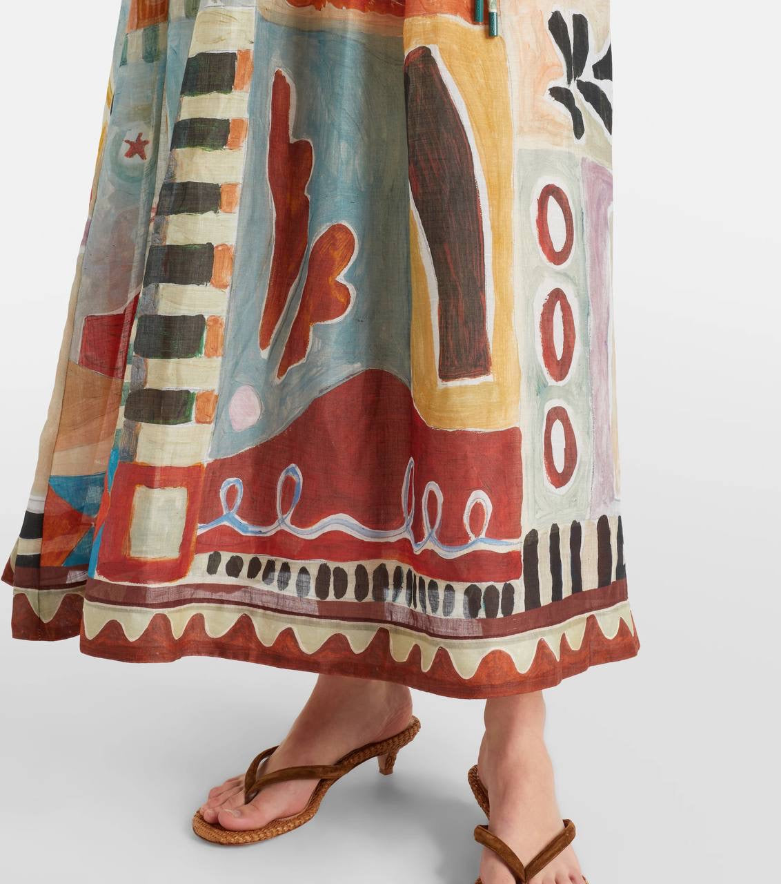 ALM Michelle Printed Ramie Midi Dress