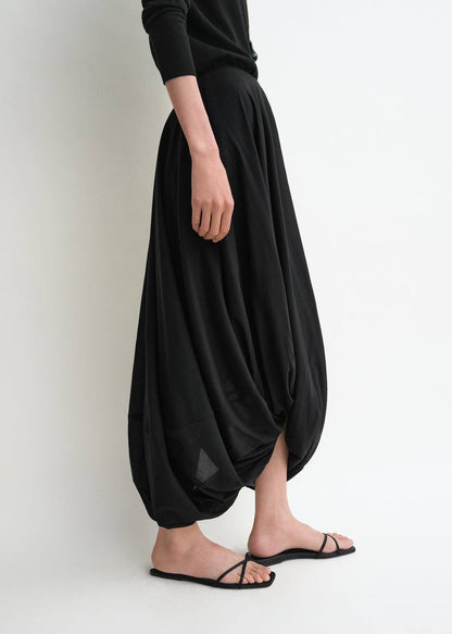 Tot Cocoon Lyocell-Cotton Draped Maxi Skirt