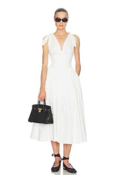 HS Fairweather Cotton Ribbon-strap Midi Dress