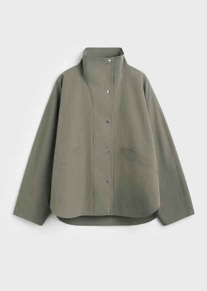 Tot Summer Parachute Cotton-Blend Jacket in Clove Green