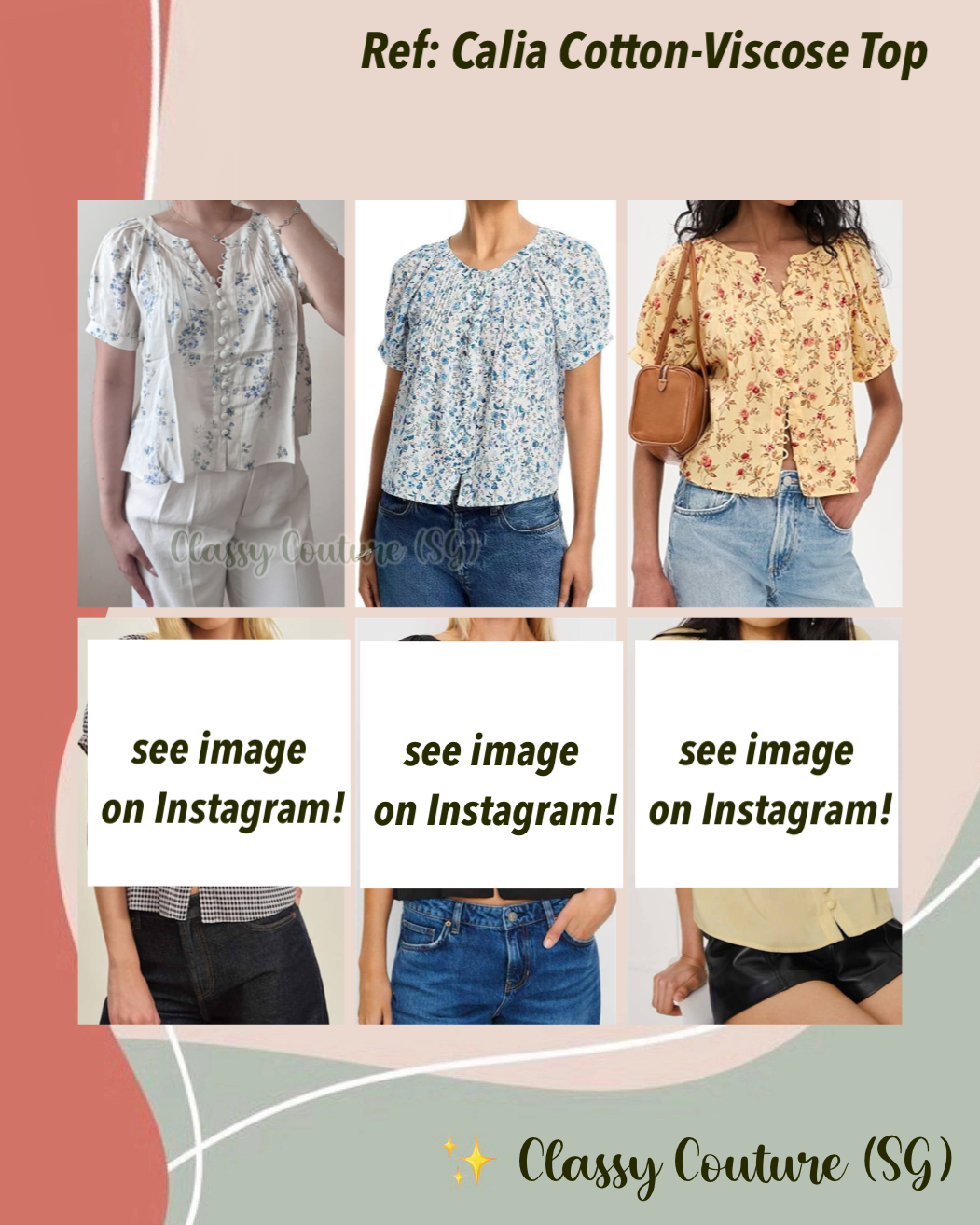 5 Colors! Ref Calia Cotton-Viscose Top