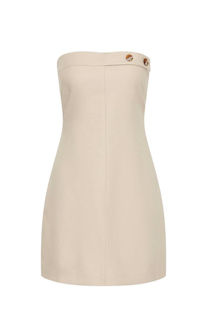 AJ Lucine Lyocell-Linen Strapless Mini Dress