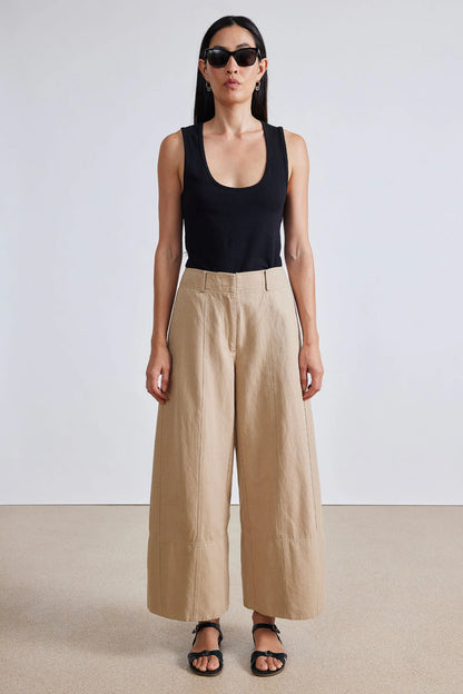 AA Malou Wide Leg Linen-Cotton Pants