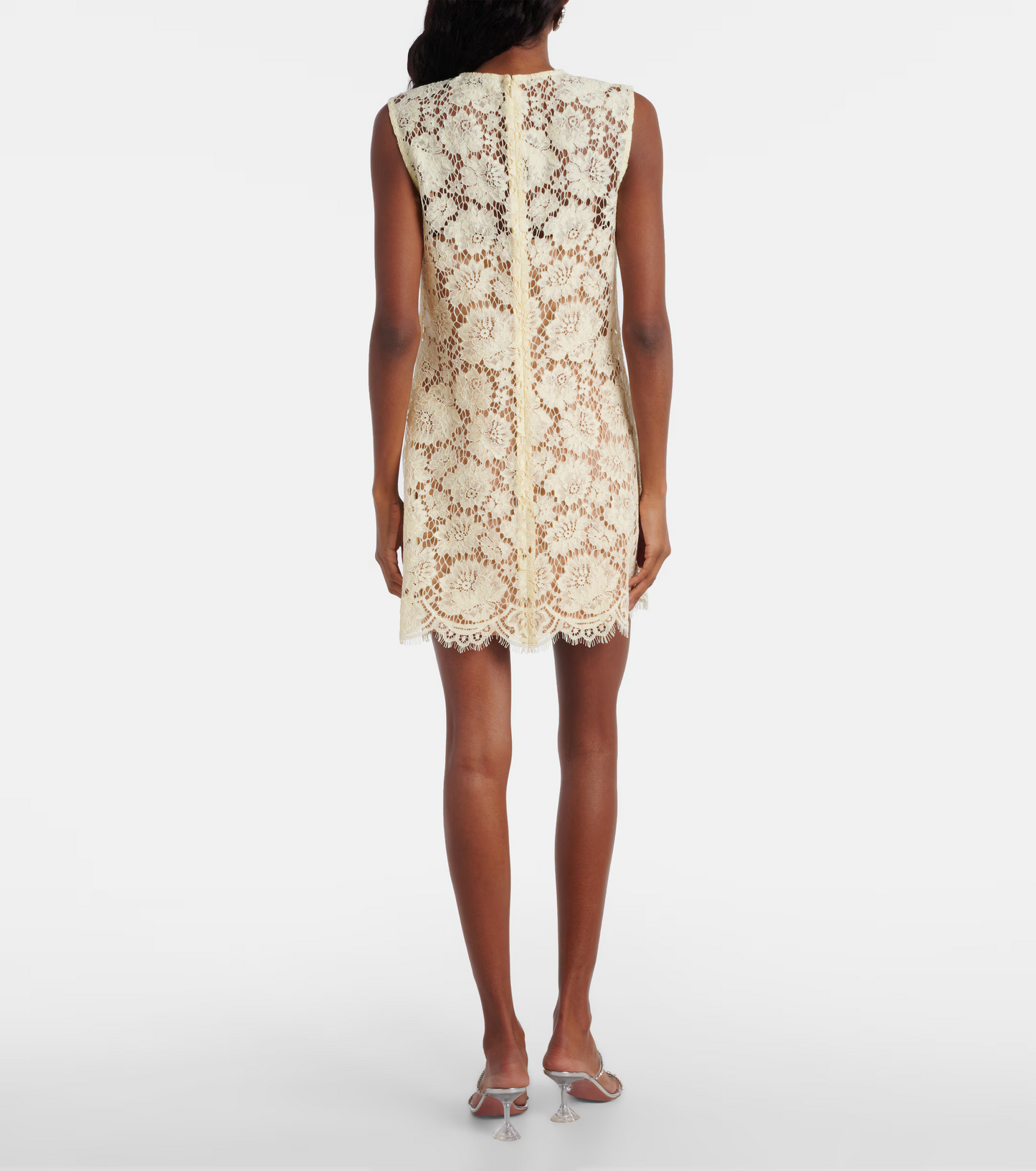 SP Yellow Fine Lace Shift Mini Dress