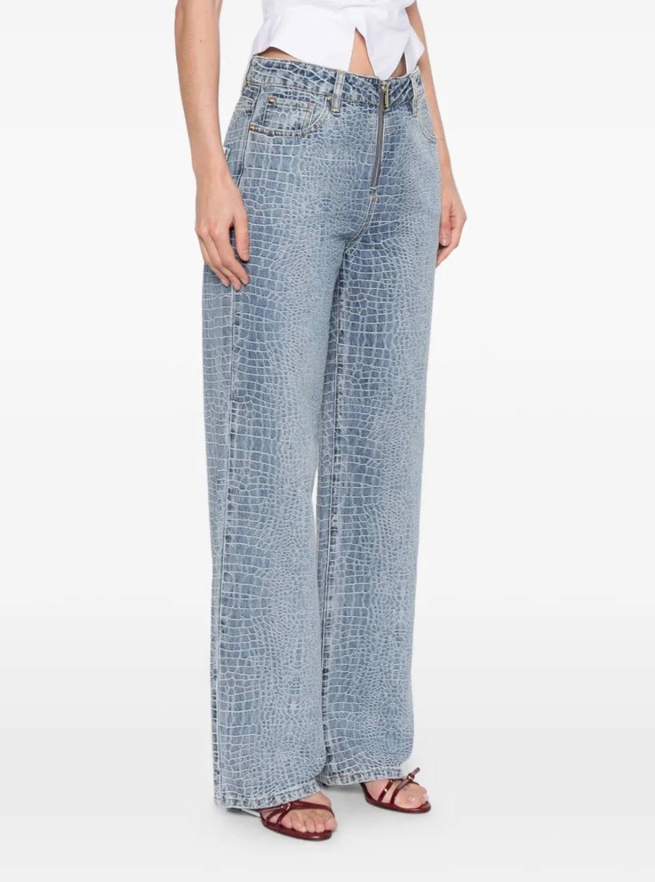 SP Croc Effect Front Zip Jeans