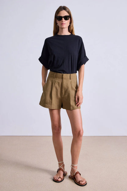 AA Bari Short Cotton-Linen High-Waist Shorts