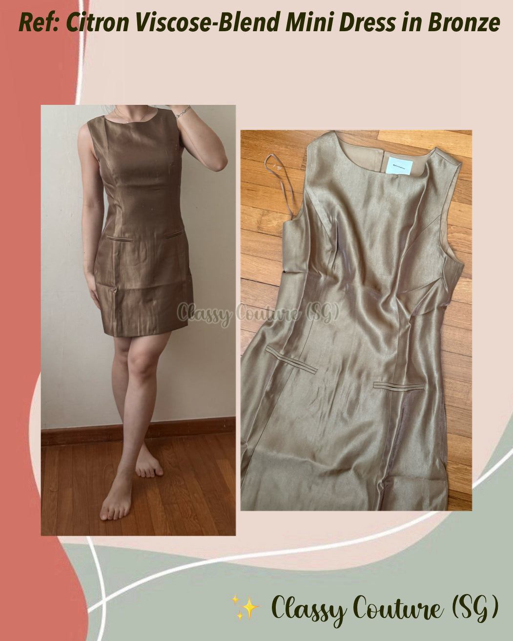 Ref Citron Viscose-Blend Mini Dress in Bronze