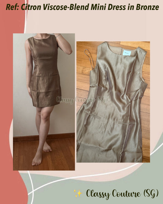 Ref Citron Viscose-Blend Mini Dress in Bronze
