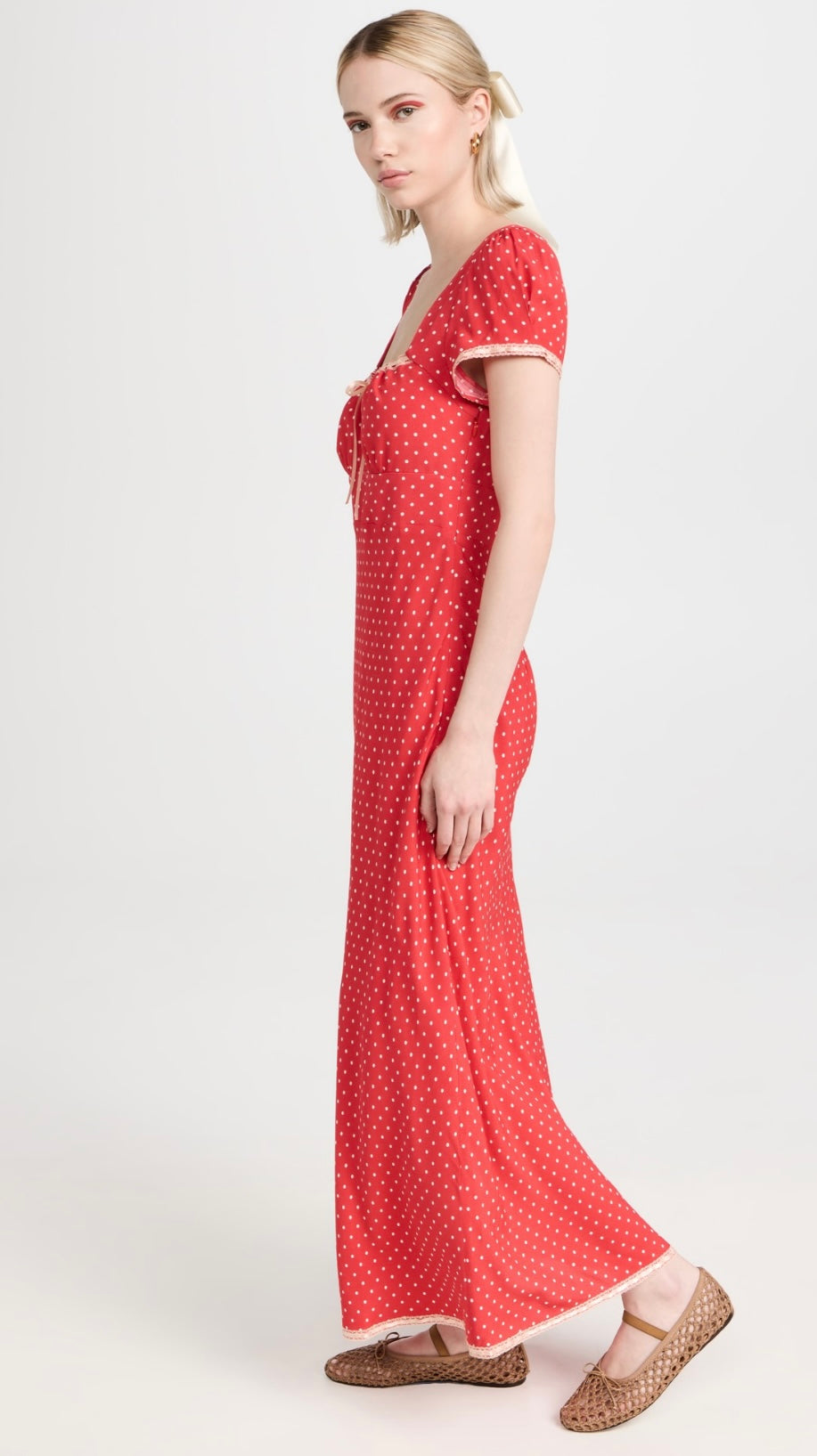 SALE! RX Marisa Viscose Midi Dress in Spot Red