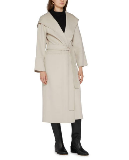 MM Fabio Virgin Wool Belted Coat with Hood