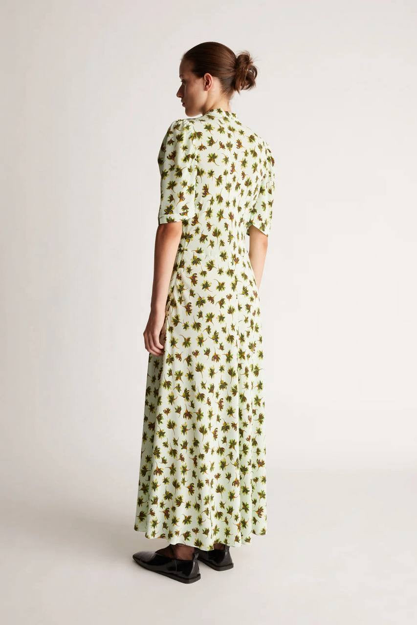 LM Daphne Silk Tie Neck Midi Maxi Dress