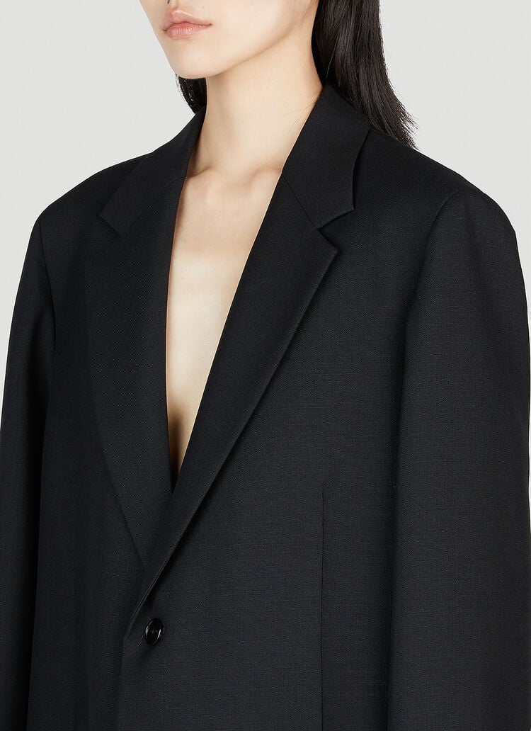 TR Cheval Oversized Wool-Mohair Coat in Black