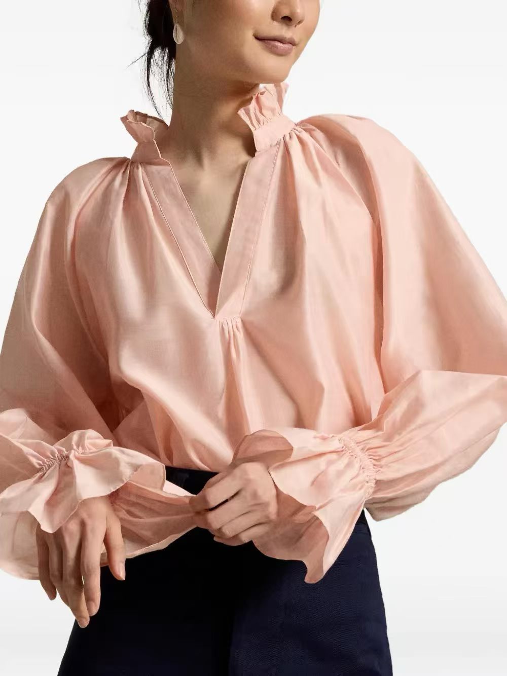 3 Colors! RL Cotton-Silk Organdy Shirt