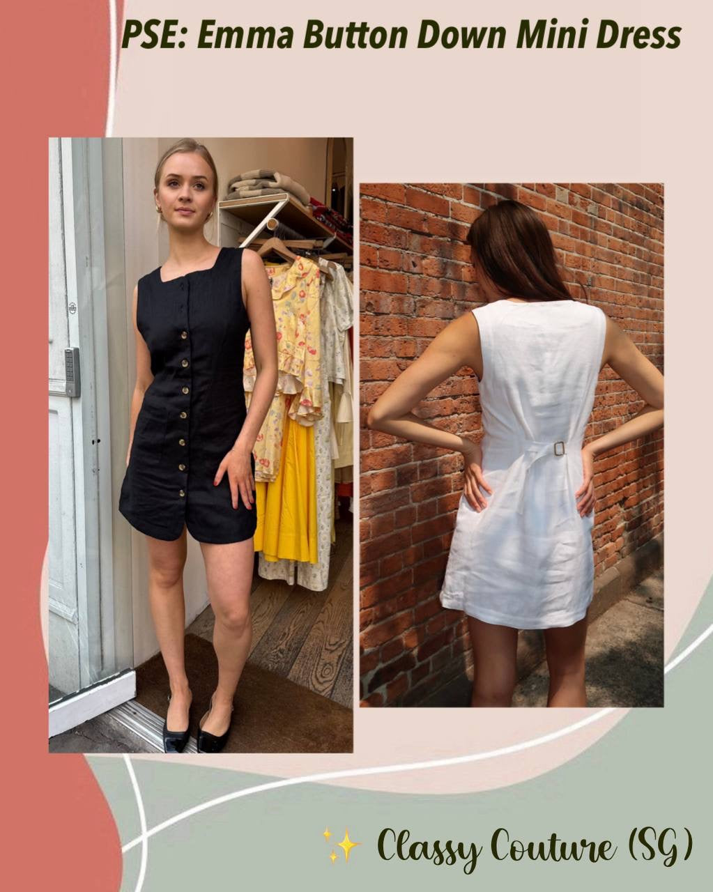 PSE Emma Button Down Linen Mini Dress