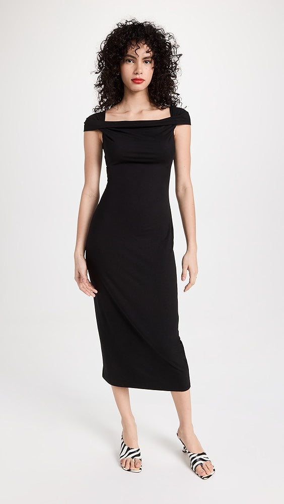 Ref Jamen Knit Off Shoulder Midi Dress