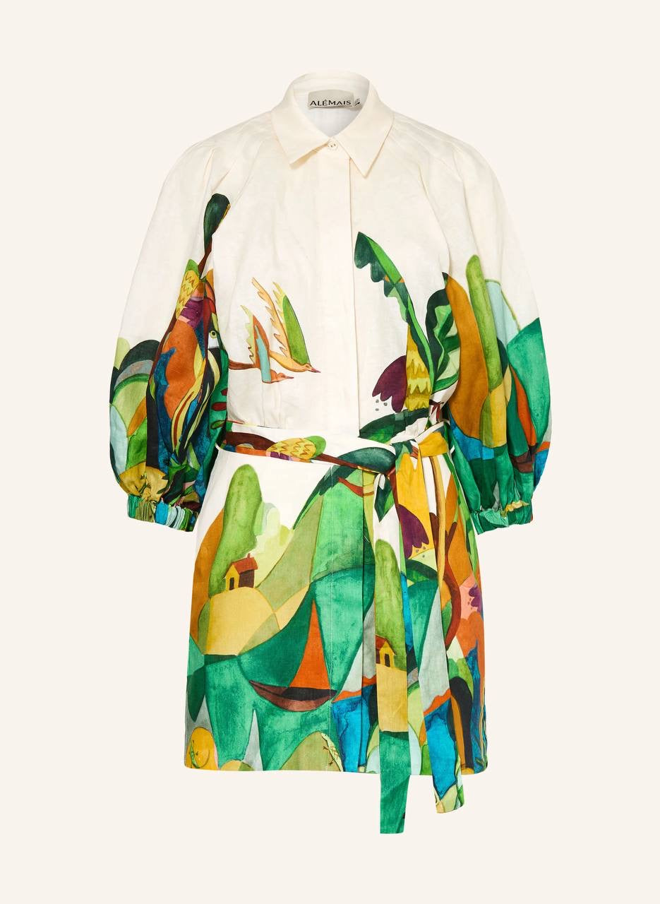 ALM Mokshini Linen Mini Dress Shirtdress