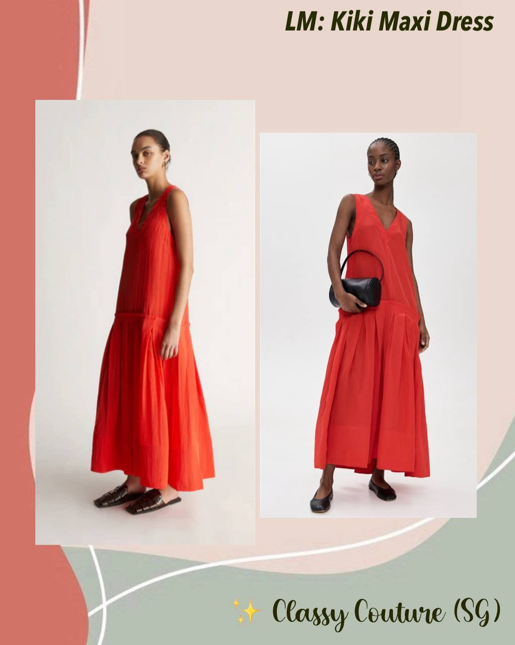 LM Kiki V-neck Drop Waist Viscose-blend Maxi Dress