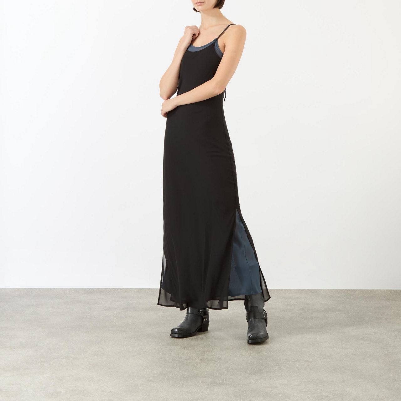 HZ Black Leika Double Slip Midi Dress