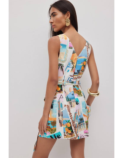 AJ Ambie Linen-blend Mini Dress