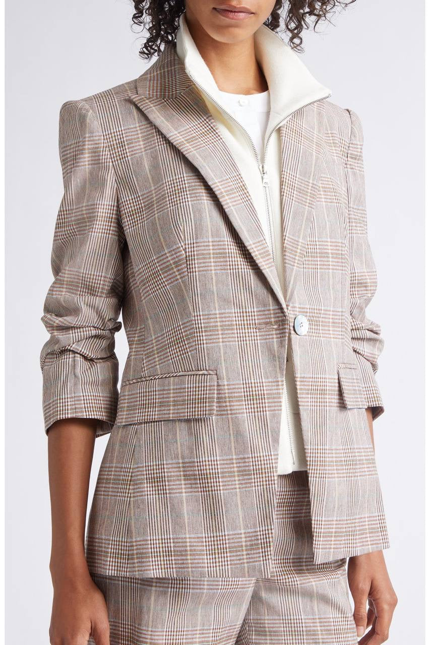 VB Clayton Plaid Dickey Jacket in Beige Raisin Multi