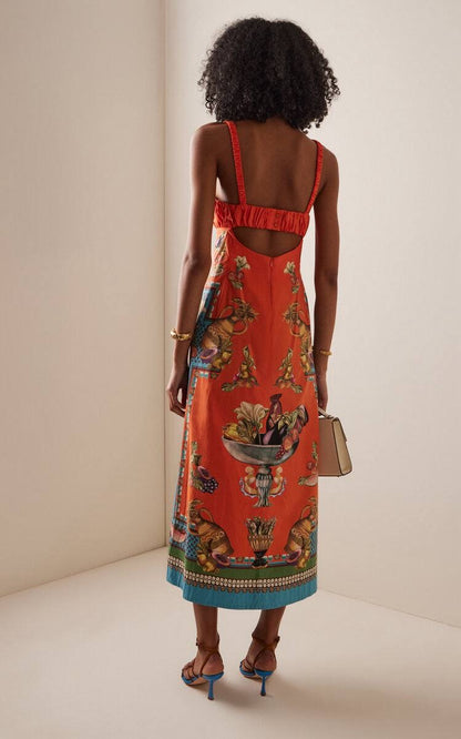 ALM Rocco Cotton Poplin Bustier Midi Dress