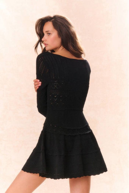 LSF Lavender Pointelle Knit Mini Dress