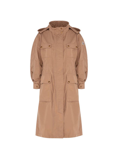 MC Nantes Hooded Gabardine Shell Parka Long Jacket Coat