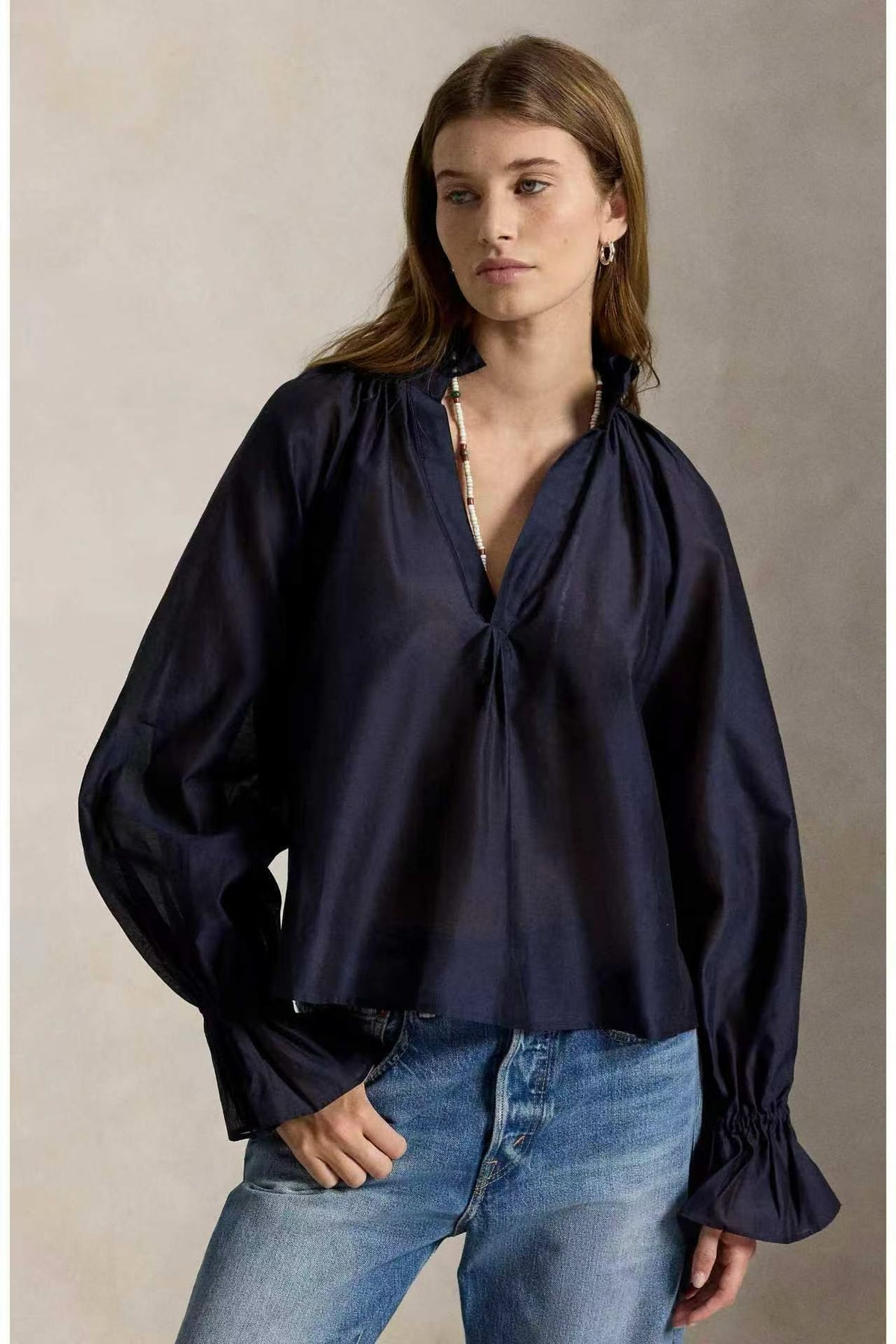3 Colors! RL Cotton-Silk Organdy Shirt