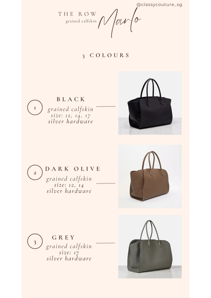 3 Colors! TR Marlo 12/14/17 Bag in Matte Grained Calfskin Leather