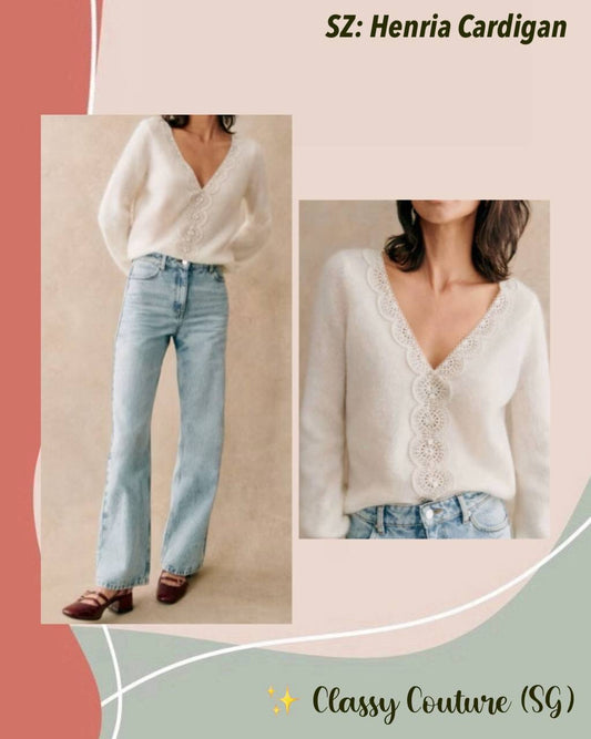 SZ Henria Mohair-Wool blend V-Neck Cardigan