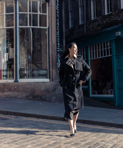 BBR Check Panel Cotton Gabardine Trench Coat