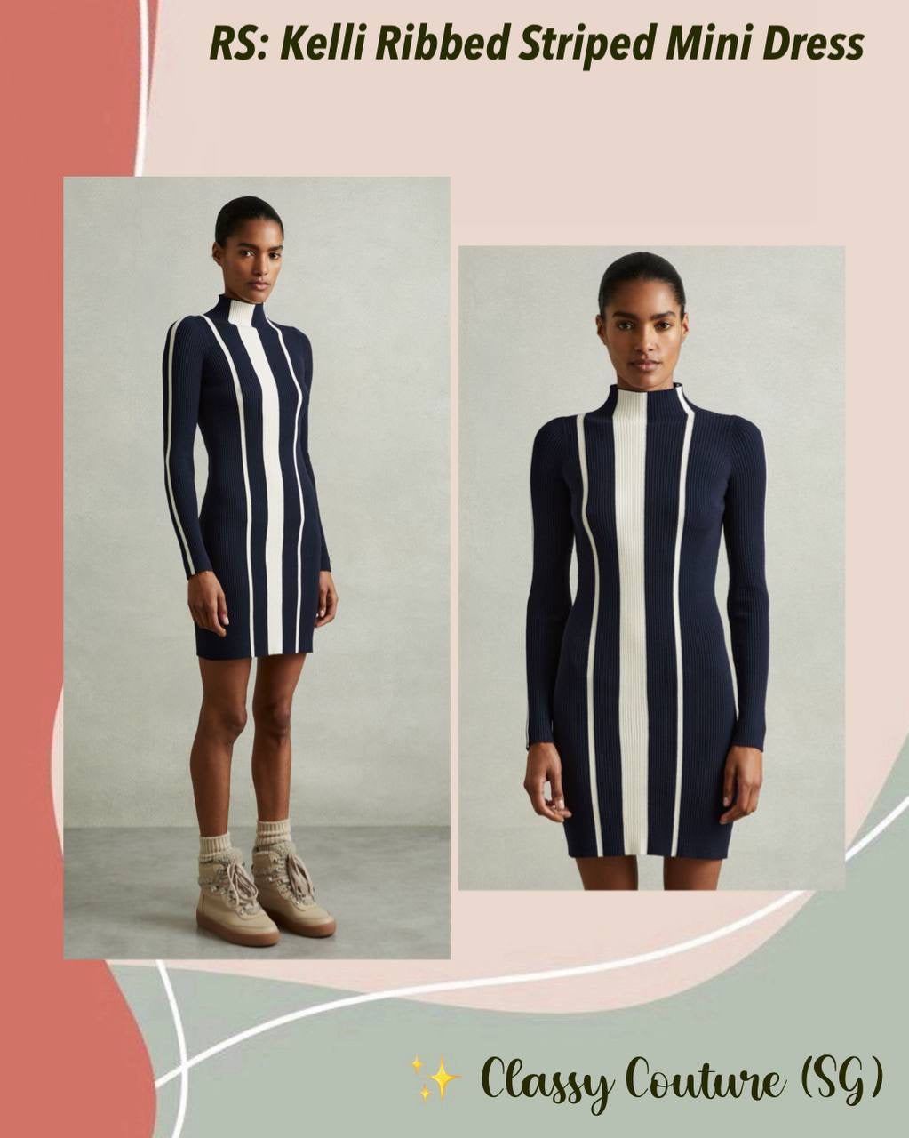 RS Kelli Ribbed Striped Mini Dress