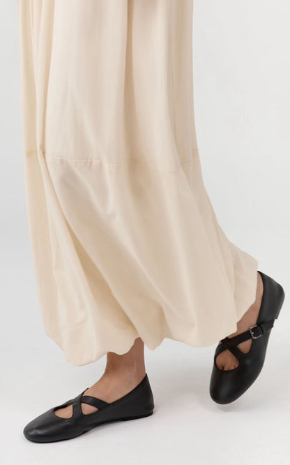 SA Lambskin Leather Ballerina Flat Shoes with Crisscross Strap