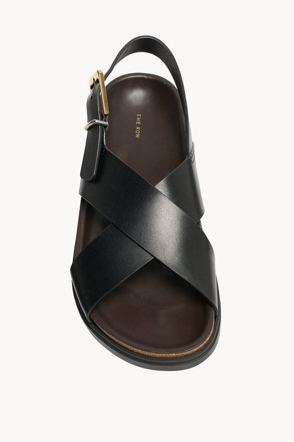 TR Crossover Buckle Leather Sandals in Suede/Horsehair/Smooth Calfskin