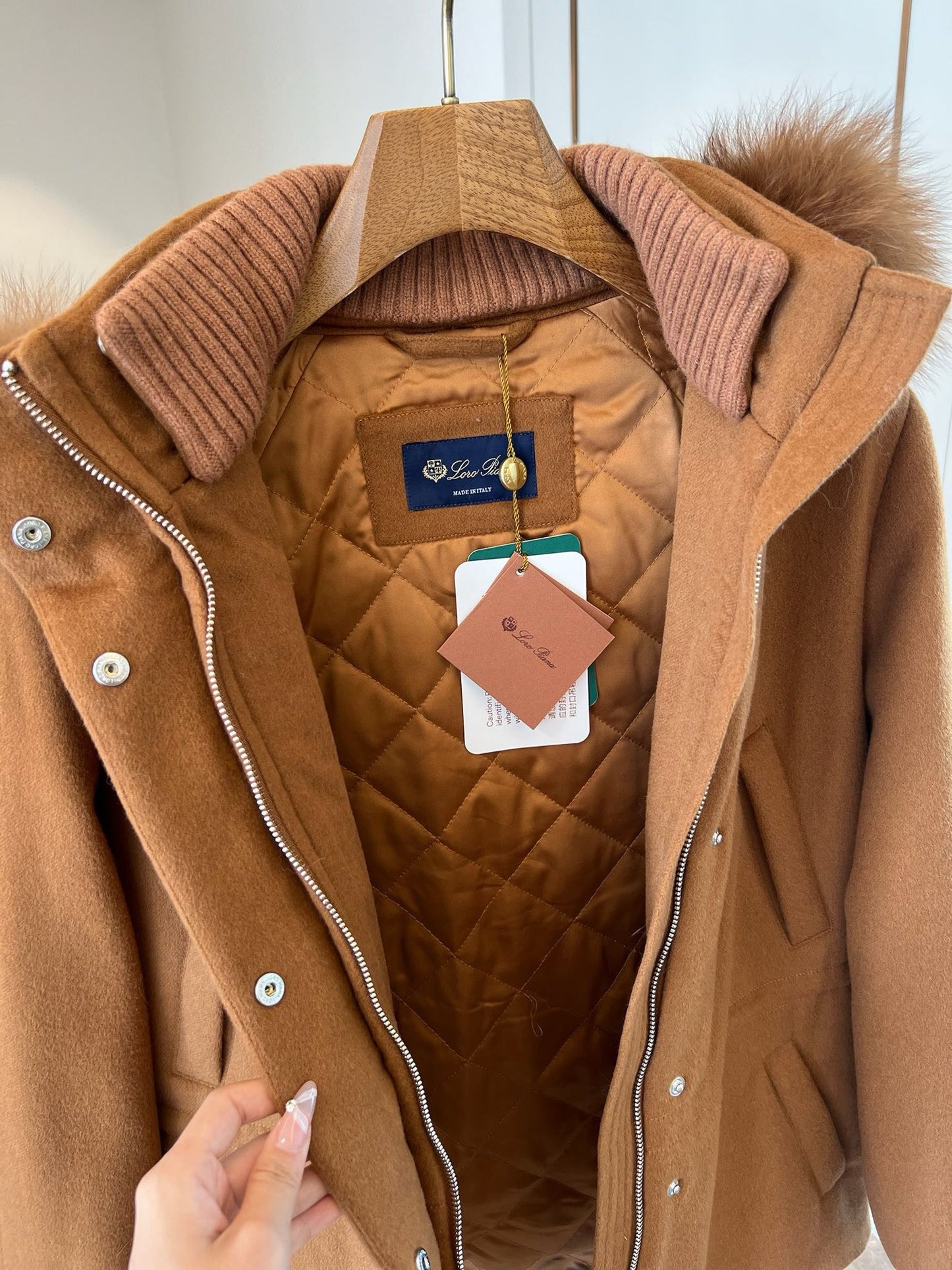 LP Icery Cashmere Short Jacket with Fox Fur Trim