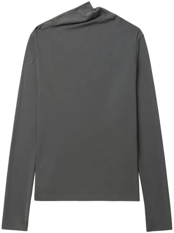 TOT Draped Viscose-blend Jersey Long Sleeved Top