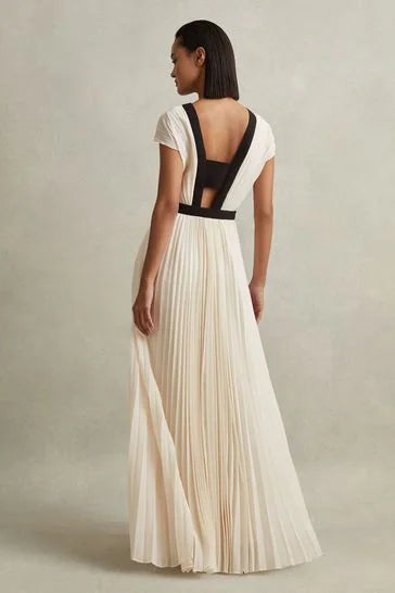 RS White Harley Pleated Maxi Dress