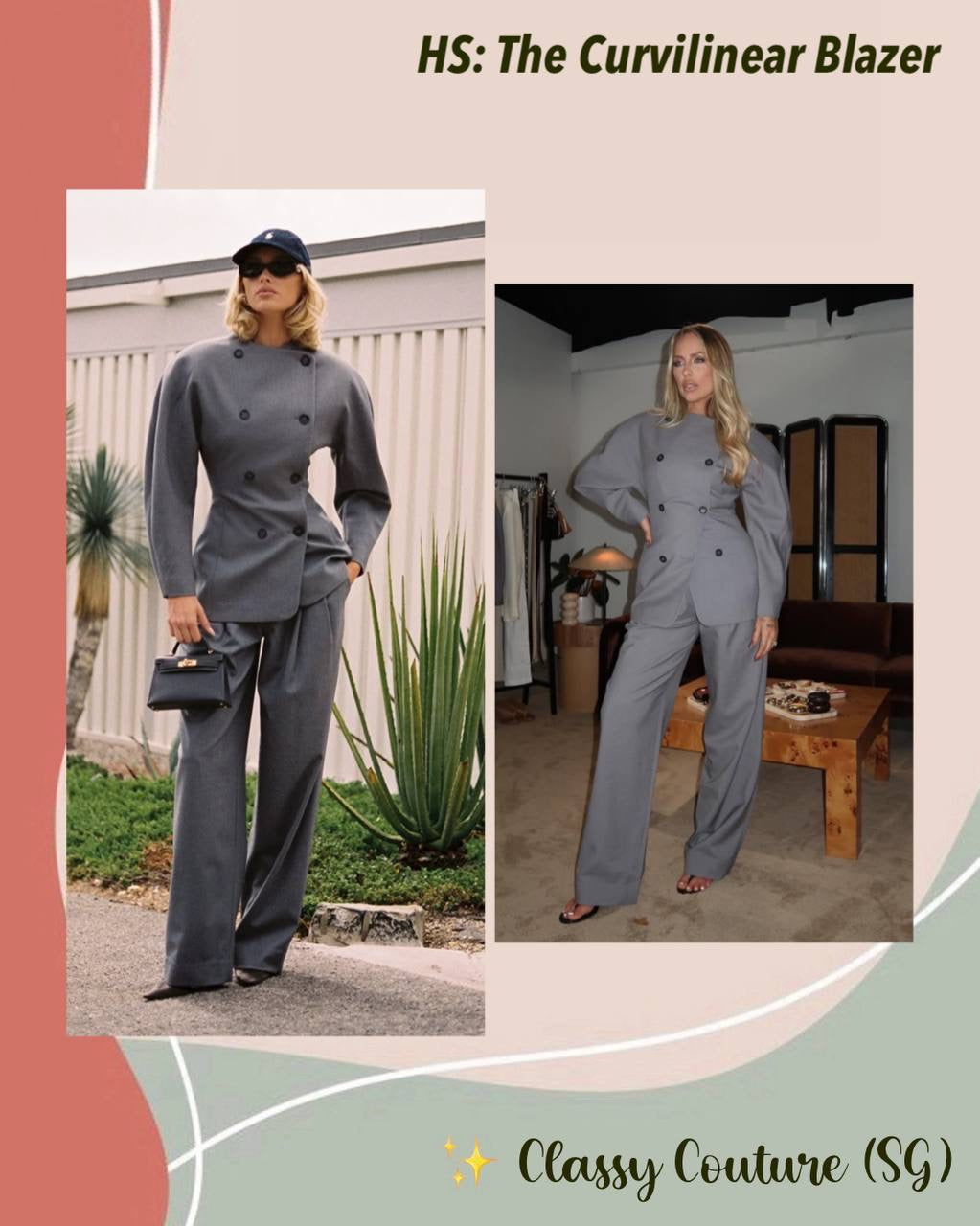 HS The Curvilinear Viscose-Wool Tailored Blazer