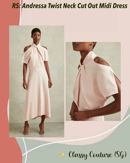 RS Andressa Twist Neck Cut Out Midi Dress