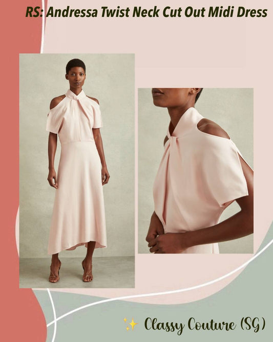 RS Andressa Twist Neck Cut Out Midi Dress