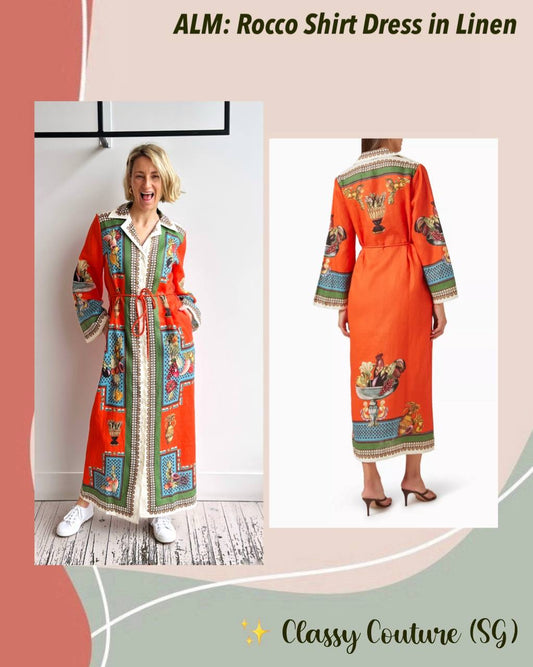 ALM Rocco Linen Shirtdress Midi Dress