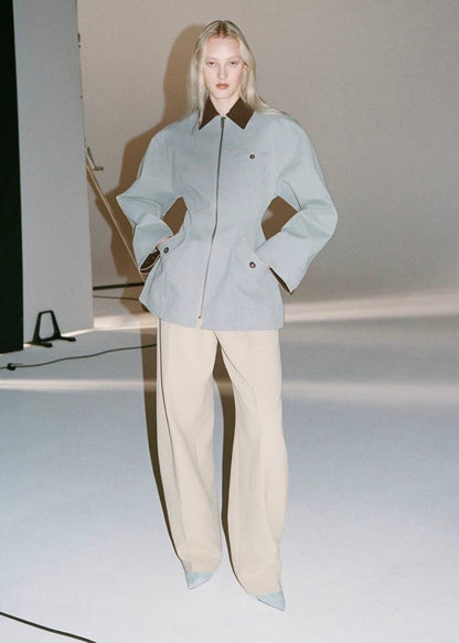 HS The Lady Hunting Cotton-blend Jacket With Faux Leather Collar