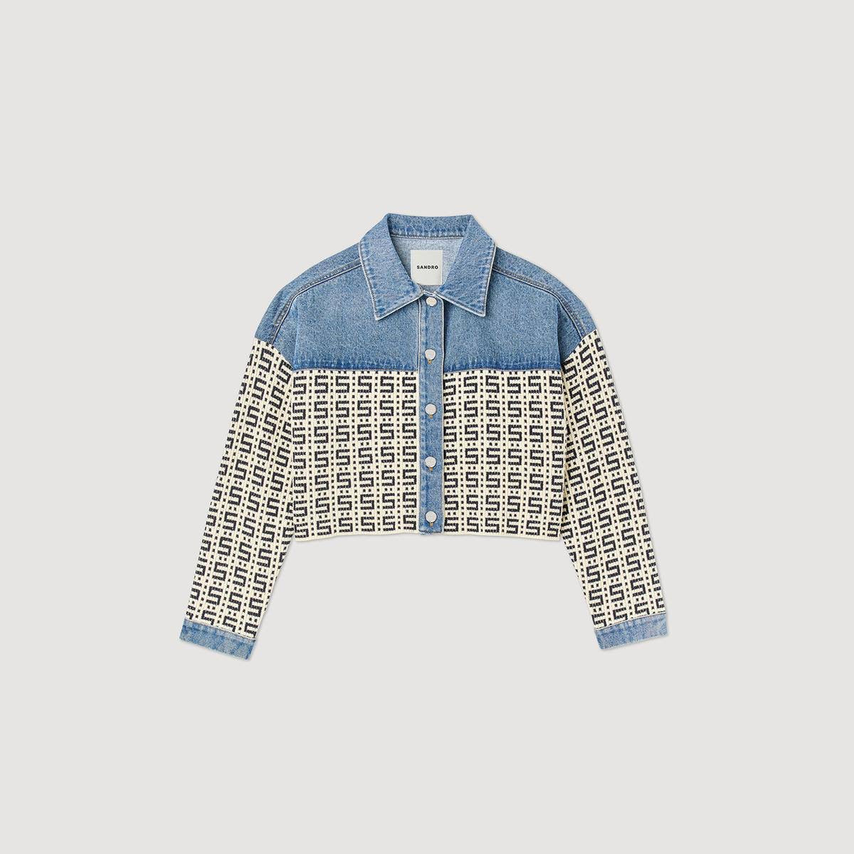 SD Cordoue Logo Jacquard Denim Cropped Jacket