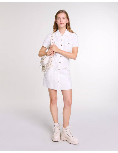 MJ Rirtaly Grid-sequin Mini Dress