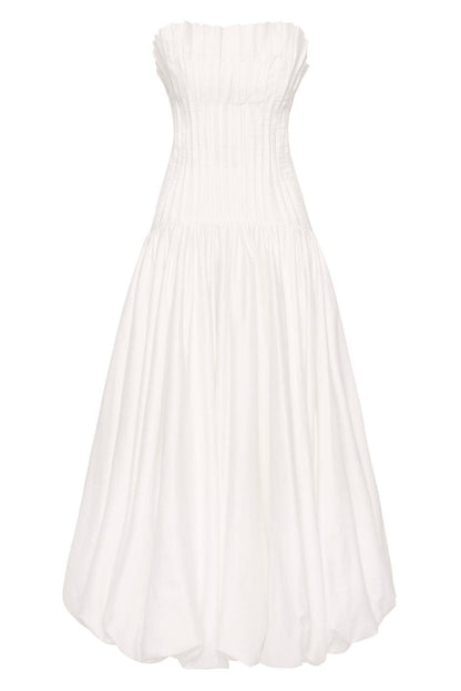 AJ Ivy Bubble Hem Cotton Gown Midi Maxi Dress